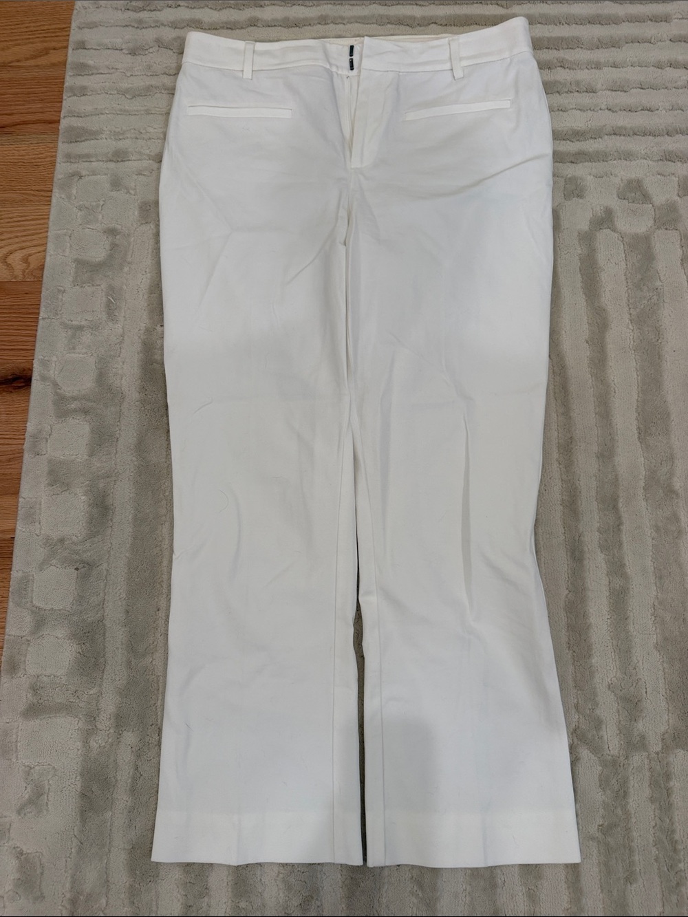 Maeve White Straight-Leg Dress Pants